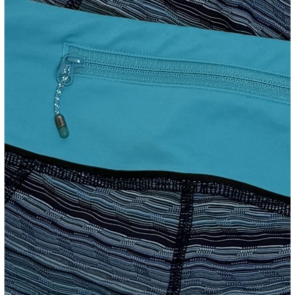 Lululemon Speed Up Crop Leggings Size 6 Blue Space Dye Running Yoga Pockets - Picture 6 of 12